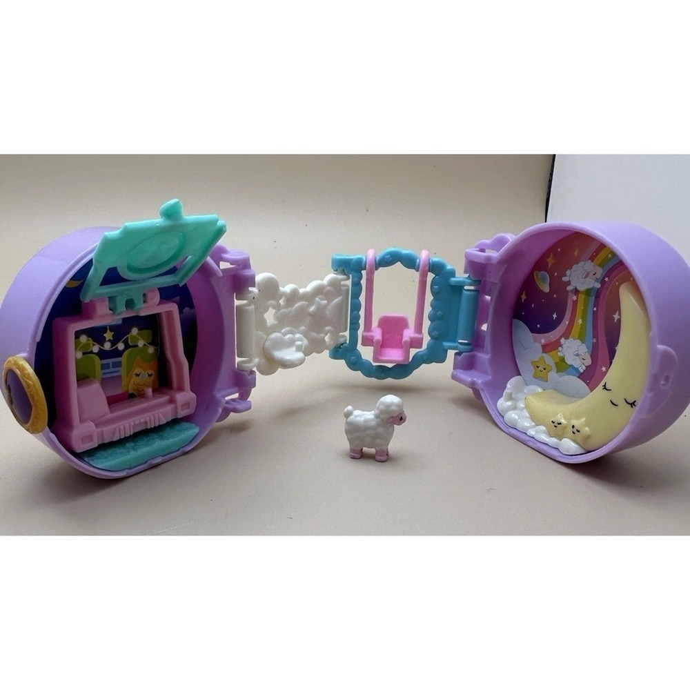 2 Mattel Polly Pocket Pajama Party & Sleepy Pets W/2 Girls 1 Sheep - Picture 8 of 12